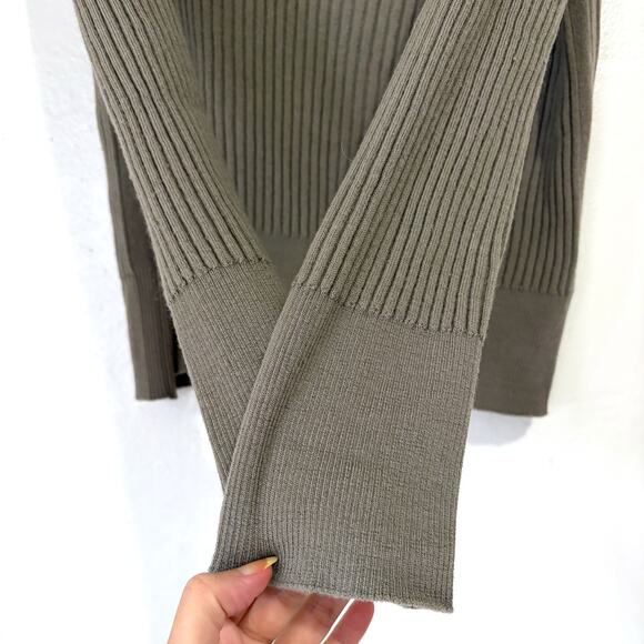 MASION MARGIELA 100% Wool Ribbed Knit Sweater in Khaki Gray Size XL - Picture 7 of 14